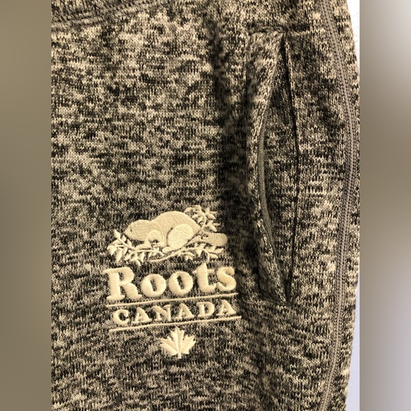 Roots Grey Cotton Lounge Casual Pants Size Medium Fall Winter Cozy - Picture 2 of 9